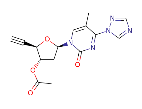 1-(3-O-acetyl-2,5,6-trideoxy-β-D-erythro-hex-5-ynofuranosyl)-5-methyl-4-(N-1-triazolyl)uracil