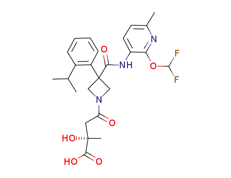 (S)-4-(3-((2-(difluoromethoxy)-6-methylpyridin-3-yl)carbamoyl)-3-(2-isopropylphenyl)azetidin-1-yl)-2-hydroxy-2-methyl-4-oxobutanoic acid
