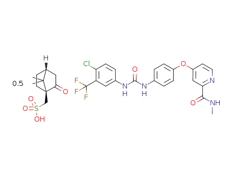 4-{4-[({[4-chloro-3-(trifluoromethyl)phenyl]amino}carbonyl)amino]phenoxy}-N-methylpyridine-2-carboxamide hemicamsylate