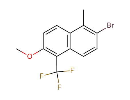 Molecular Structure of 122670-67-1 (2-Bromo-6-methoxy-1-methyl-5-(trifluoromethyl)naphthalene)