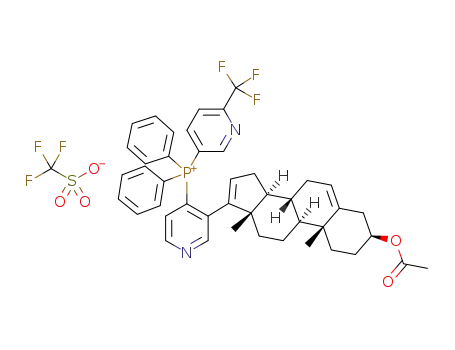 (3-((3S,8R,9S,10R,13S,14S)-3-acetoxy-10,13-dimethyl-2,3,4,7,8,9,10,11,12,13,14,15-dodecahydro-1H-cyclopenta[a]phenanthren-17-yl)pyridin-4-yl)diphenyl(6-(trifluoromethyl)pyridin-3-yl)phosphonium trifluoromethanesulfonate