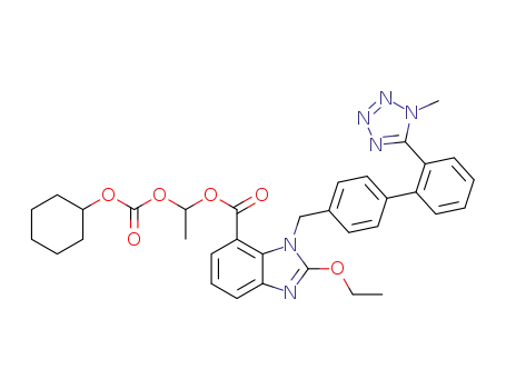 1-(((cyclohexyloxy)carbonyl)oxy)ethyl 2-ethoxy-1-((2’-(1-methyl-1H-tetrazol-5-yl)-[1,1'-biphenyl]-4-yl)methyl)-1H-benzo[d]imidazole-7-carboxylate