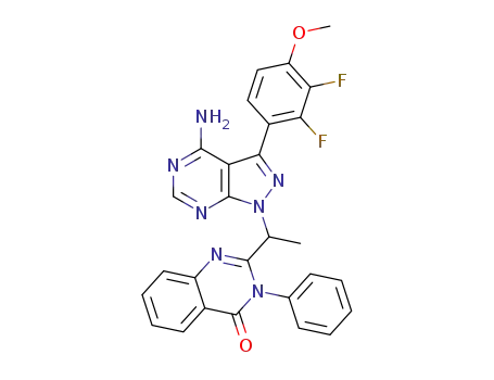 2-(1-(4-amino-3-(2,3-difluoro-4-methoxyphenyl)-1H-pyrazolo[3,4-d]pyrimidin-1-yl)ethyl)-3-phenylquinazolin-4(3H)-one