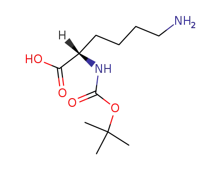 Molecular Structure of 13734-28-6 (N-alpha-(tert-Butoxycarbonyl)-L-lysine)