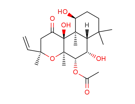 Molecular Structure of 66575-29-9 (1H-Naphtho[2,1-b]pyran-1-one,5-(acetyloxy)-3-ethenyldodecahydro-6,10,10b-trihydroxy-3,4a,7,7,10a-pentamethyl-,(3R,4aR,5S,6S,6aS,10S,10aR,10bS)-)