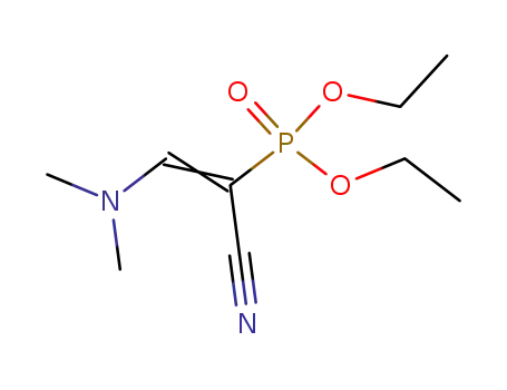 Molecular Structure of 74119-49-6 (Phosphonic acid, [1-cyano-2-(dimethylamino)ethenyl]-, diethyl ester)