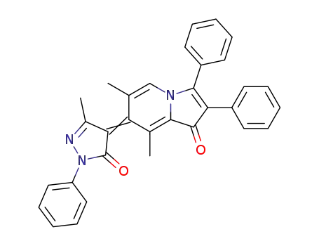 6,8-Dimethyl-7-[3-methyl-5-oxo-1-phenyl-1,5-dihydro-pyrazol-(4Z)-ylidene]-2,3-diphenyl-7H-indolizin-1-one