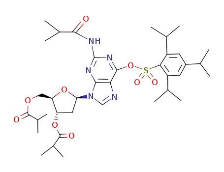 2-N-3',5'-O-triisobutyryl-6-O-(2,4,6-triisopropylbenzenesulfonyl)-2'-deoxyguanosine