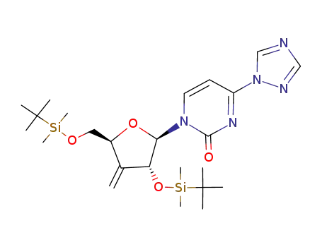 1-<2,5-bis-O-(tert-butyldimethylsilyl)-3-deoxy-3-methylene-β-D-erythro-pentofuranosyl>-4-(1,2,4-triazol-1-yl)pyrimidin-2(1H)-one