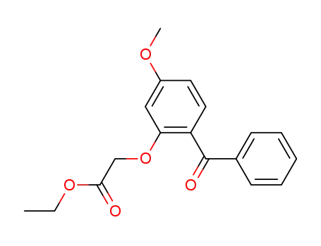 Molecular Structure of 58468-41-0 (Acetic acid, (2-benzoyl-5-methoxyphenoxy)-, ethyl ester)
