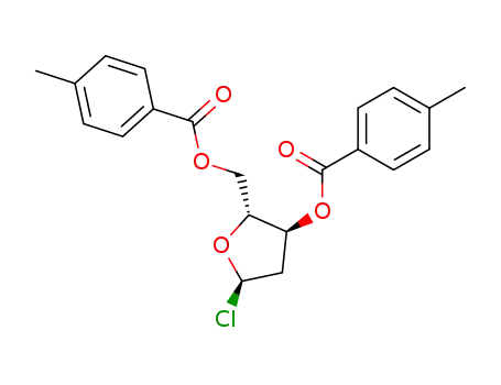Molecular Structure of 4330-21-6 (2-Deoxy-alpha-D-erythropentofuranosyl chloride 3,5-bis(4-methylbenzoate))