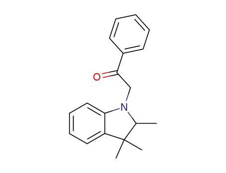 Molecular Structure of 88920-01-8 (Ethanone, 2-(2,3-dihydro-2,3,3-trimethyl-1H-indol-1-yl)-1-phenyl-)