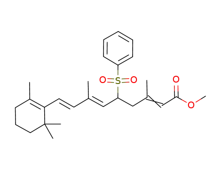 methyl 5-benzenesulphonyl-3.7-dimethyl-9-(2'.6'.6'.trimethyl-cyclohexen-1'-yl)-2.6.8-nonatrienoate