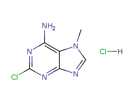 Molecular Structure of 104802-75-7 (7H-Purin-6-amine, 2-chloro-7-methyl-, monohydrochloride)