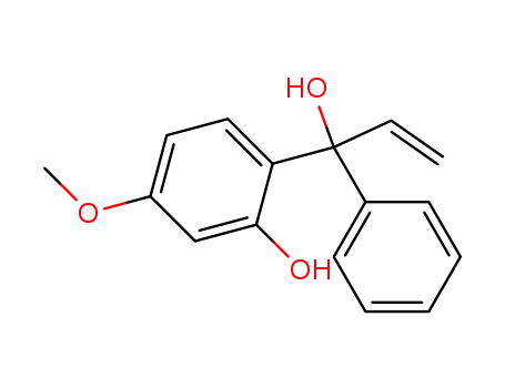 Molecular Structure of 139437-02-8 (Benzenemethanol, a-ethenyl-2-hydroxy-4-methoxy-a-phenyl-)