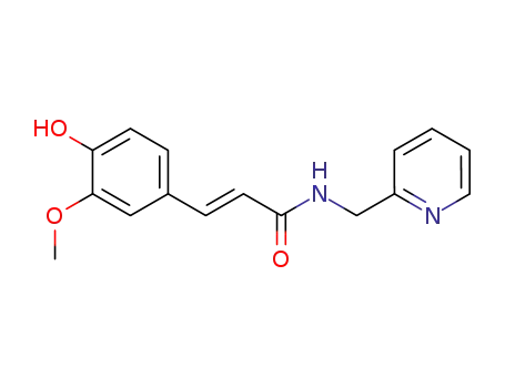 Molecular Structure of 113985-17-4 (2-Propenamide, 3-(4-hydroxy-3-methoxyphenyl)-N-(2-pyridinylmethyl)-,
(E)-)