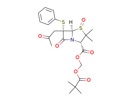 (2S,5R,6S)-3,3-Dimethyl-4,7-dioxo-6-(2-oxo-propyl)-6-phenylsulfanyl-4λ4-thia-1-aza-bicyclo[3.2.0]heptane-2-carboxylic acid 2,2-dimethyl-propionyloxymethyl ester