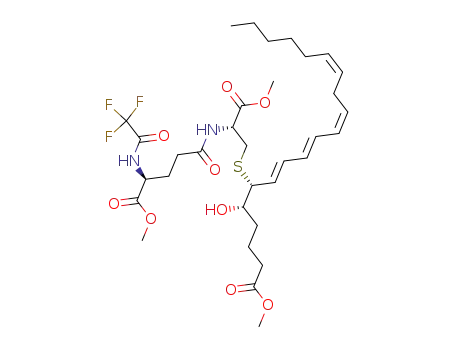 (7E,9E,11Z,14Z)-(5S,6R)-5-Hydroxy-6-{(R)-2-methoxycarbonyl-2-[(S)-4-methoxycarbonyl-4-(2,2,2-trifluoro-acetylamino)-butyrylamino]-ethylsulfanyl}-icosa-7,9,11,14-tetraenoic acid methyl ester