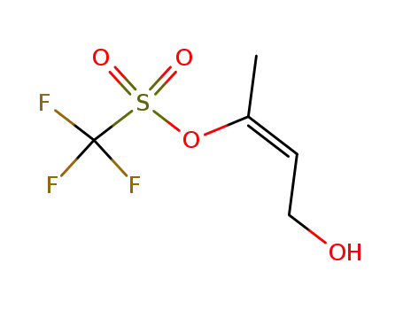 Molecular Structure of 144242-04-6 (Methanesulfonic acid, trifluoro-, 3-hydroxy-1-methyl-1-propenyl ester,
(Z)-)