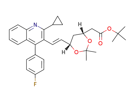 (4R,6S)-(E)-{6-[2-(2-cyclopropyl-4-(4-fluorophenyl)quinolin-3-yl)-vinyl]-2,2-dimethyl-1,3-dioxan-4-yl}acetic acid tert-butyl ester
