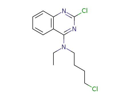 Molecular Structure of 84347-15-9 (4-Quinazolinamine, 2-chloro-N-(4-chlorobutyl)-N-ethyl-)