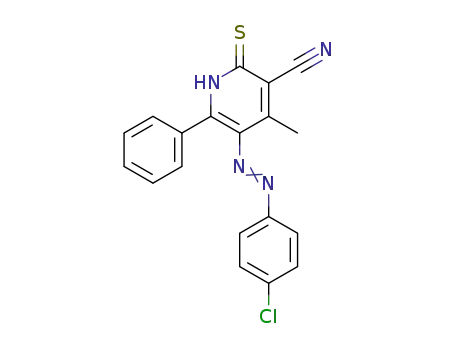 5-(4-chlorophenylazo)-3-cyano-4-methyl-6-phenylpyridine-2-(1H)-thione
