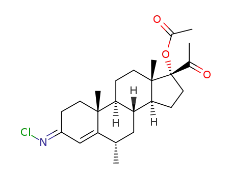 syn-6α-Methyl-17α-acetoxy-Δ4-pregnen-20-on-3-N-chlorimin