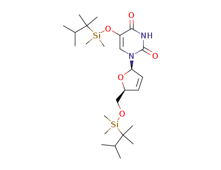5'-O-(silyl)-2',3'-dideoxydidehydro-5-<(dimethyl-2-(2,3-dimethylbutyl))silyloxy>uridine