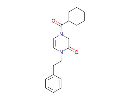 Molecular Structure of 94494-35-6 (2(1H)-Pyrazinone, 4-(cyclohexylcarbonyl)-3,4-dihydro-1-(2-phenylethyl)-)