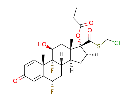 Molecular Structure of 80486-69-7 (5-Chloromethyl 6a,9a-Difluoro-11-hydroxy-16a-methyl-3-oxo-17a-(propionyloxy)-androsta-1,4-diene-17-carbothioate)