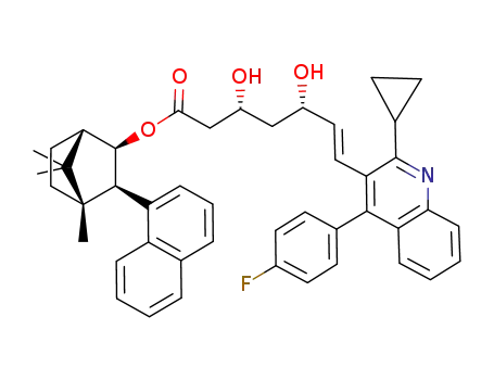 (4R)-4,7,7-trimethyl-3-exo-(1-naphthyl)bicyclo<2.2.1>heptan-2-exo-yl (3R,5S,6E)-7-<2-cyclopropyl-4-(4-fluorophenyl)quinolin-3-yl>-3,5-dihydroxy-6-heptenoate