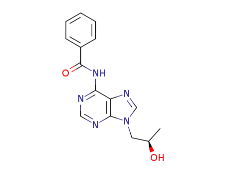 Molecular Structure of 160616-03-5 (Benzamide, N-[9-[(2R)-2-hydroxypropyl]-9H-purin-6-yl]-)