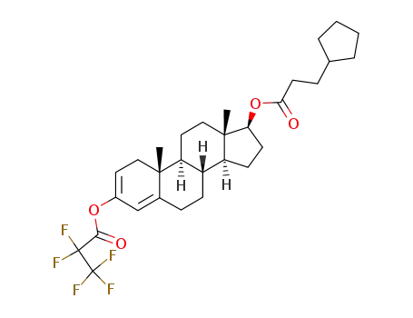 2,2,3,3,3-Pentafluoro-propionic acid (8R,9S,10R,13S,14S,17S)-17-(3-cyclopentyl-propionyloxy)-10,13-dimethyl-6,7,8,9,10,11,12,13,14,15,16,17-dodecahydro-1H-cyclopenta[a]phenanthren-3-yl ester