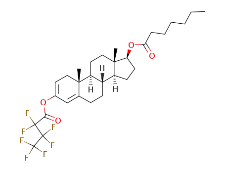 Heptanoic acid (8R,9S,10R,13S,14S,17S)-3-(2,2,3,3,4,4,4-heptafluoro-butyryloxy)-10,13-dimethyl-6,7,8,9,10,11,12,13,14,15,16,17-dodecahydro-1H-cyclopenta[a]phenanthren-17-yl ester