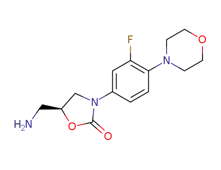 Molecular Structure of 168828-90-8 ((S)-N-[[3-[3-Fluoro-4-(4-morpholinyl)phenyl]-2-oxo-5-oxazolidinyl]methyl]amine)