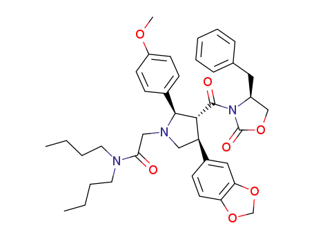 2-[(2R,3R,4S)-4-Benzo[1,3]dioxol-5-yl-3-((S)-4-benzyl-2-oxo-oxazolidine-3-carbonyl)-2-(4-methoxy-phenyl)-pyrrolidin-1-yl]-N,N-dibutyl-acetamide