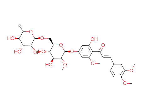 2'-hydroxy-3,4,6'-trimethoxy-4'-(O2-methyl-O6-α-L-rhamnopyranosyl-β-D-glucopyranosyloxy)-trans-chalcone