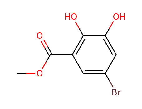 Molecular Structure of 105603-49-4 (methyl 5-bromo-2,3-dihydroxybenzoate)