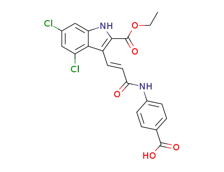 3-[(E)-2-(4-Carboxy-phenylcarbamoyl)-vinyl]-4,6-dichloro-1H-indole-2-carboxylic acid ethyl ester