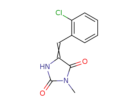 Molecular Structure of 88568-75-6 (2,4-Imidazolidinedione, 5-[(2-chlorophenyl)methylene]-3-methyl-)