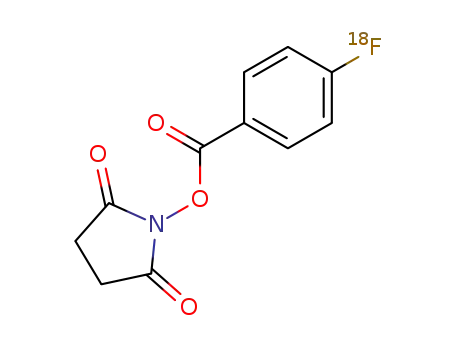 Molecular Structure of 141762-27-8 (N-succinimidyl-4-fluorobenzoate)