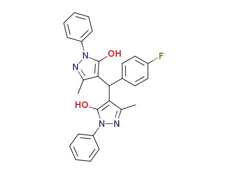 4,4′-[(4-flurophenyl)methylene]-bis(3-methyl-1-phenyl-1H-pyrazol-5-ol)