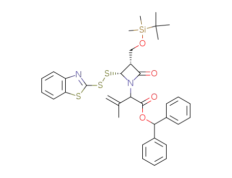 2-[(2R,3R)-2-(Benzothiazol-2-yldisulfanyl)-3-(tert-butyl-dimethyl-silanyloxymethyl)-4-oxo-azetidin-1-yl]-3-methyl-but-3-enoic acid benzhydryl ester