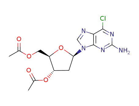Molecular Structure of 69992-11-6 (2-AMino-6-chloropurine-3',5'-di-O-acetyl-2'-deoxyriboside)