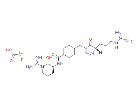 4-[((S)-2-Amino-5-guanidino-pentanoylamino)-methyl]-cyclohexanecarboxylic acid ((S)-1-carbamimidoyl-2-hydroxy-piperidin-3-yl)-amide; compound with trifluoro-acetic acid