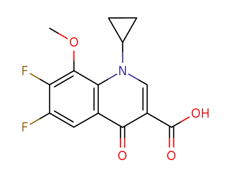 Molecular Structure of 112811-72-0 (1-Cyclopropyl-6,7-difluoro-1,4-dihydro-8-methoxy-4-oxo-3-quinolinecarboxylic acid)