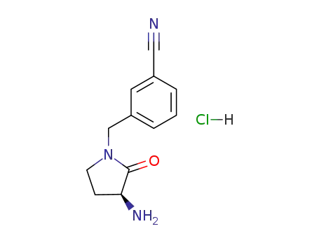 3-(3-(S)-amino-2-oxopyrrolidin-1-ylmethyl)benzonitrile hydrochloride