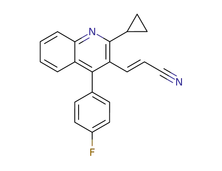 (E)-3-[2-Cyclopropyl-4-(4-fluorophenyl)-3-quinolinyl]-2-propenenitrile cas no. 256431-72-8 98%
