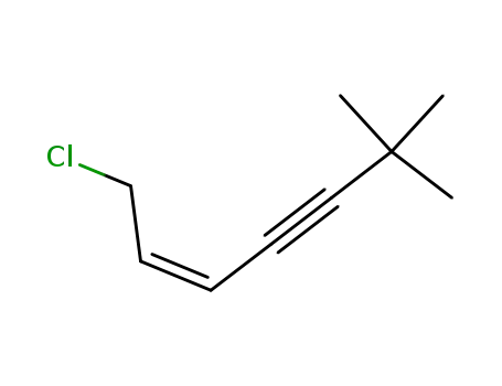 Molecular Structure of 635708-74-6 (1-CHLORO-6,6-DIMETHYL-2-HEPTENE-4-YNE)