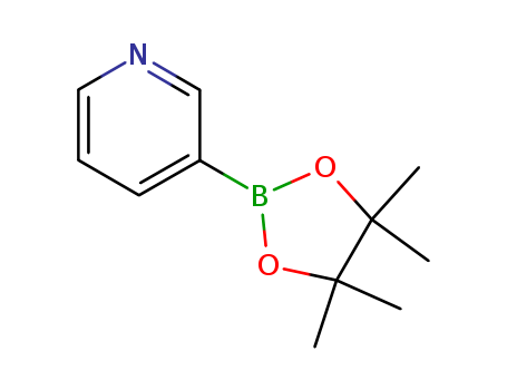 Click for larger view. Molecular Structure of 329214-79-1 (3-(4,4,5,5-Tetramethyl-1,3,2-dioxaborolan-2-yl)pyridine)